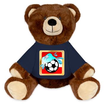 SOMMER IN ÖSTERREICH FUßBALL - MiniFeet® RecycelBär® Braun - French Navy - Vorne