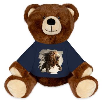 Powerful and Fierce Lion - MiniFeet® RecycelBär® Teddy Bear Brown - french navy - Front