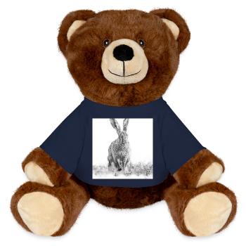 Lapin sautillant noir blanc - Nounours RecycelBär® marron - bleu marine - Devant