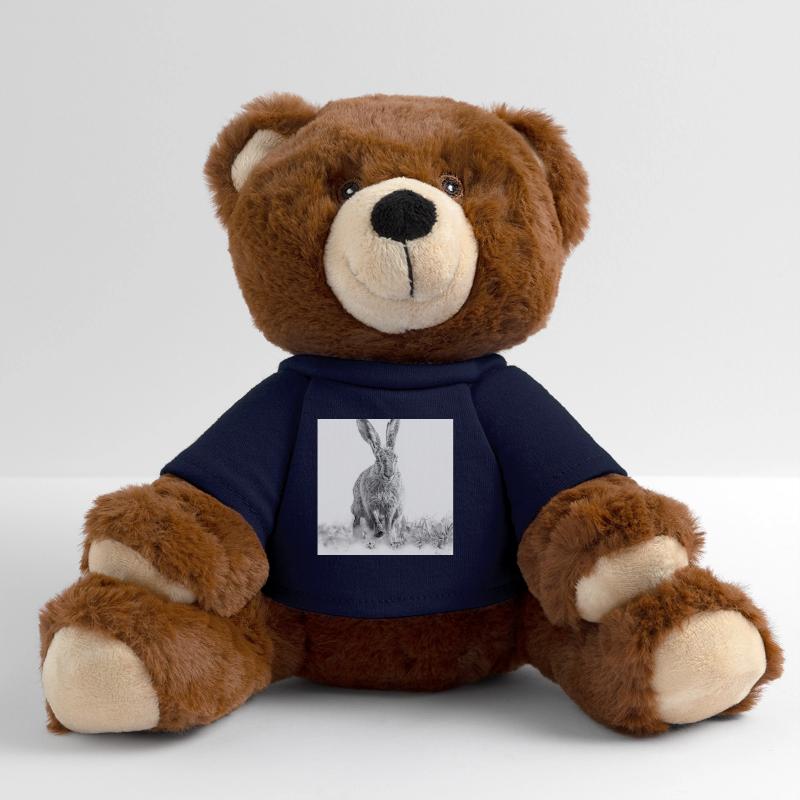 Lapin sautillant noir blanc Nounours RecycelBär® marron