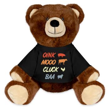 Animal sounds - MiniFeet® RecycelBär® Teddy Bear Brown - black - Front