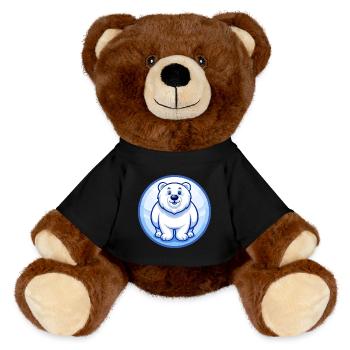 Polar Bear Blue Kawaii Cartoon Character Clipart - MiniFeet® RecycelBär® Teddy Bear Brown - black - Front