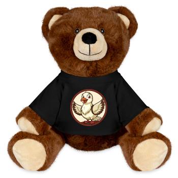 Taube Bunt Kawaii Cartoon Figur Clipart Haustier - MiniFeet® RecycelBär® Braun - Schwarz - Vorne