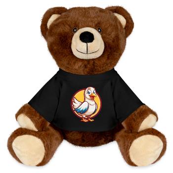 Taube Niedlich Lustig Kawaii Cartoon Clipart Tier Haustier - MiniFeet® RecycelBär® Braun - Schwarz - Vorne
