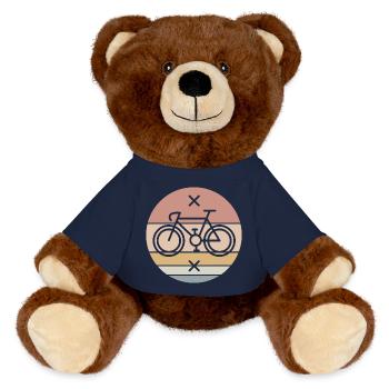 retro Fahrrad Rennrad Singlespeed Fixie Symbol - MiniFeet® RecycelBär® Braun - French Navy - Vorne