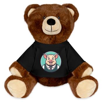 Cochon Kawaii Dessin animé Personnage Animal Animal Visage - Nounours RecycelBär® marron - noir - Devant