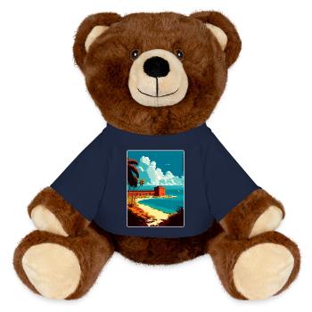 Trockener Tortugas Nationalpark Reiseposter Souvenir - MiniFeet® RecycelBär® Braun - French Navy - Vorne