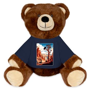 Affiche de voyage souvenir du parc national de Bryce Canyon - Nounours RecycelBär® marron - bleu marine - Devant