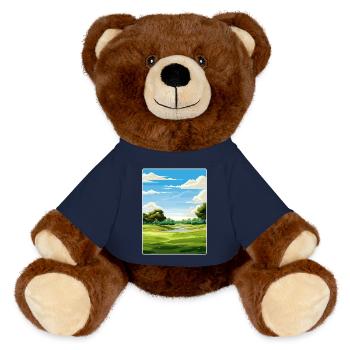 Olympi Fields Golf Club Reiseposter Souvenir - MiniFeet® RecycelBär® Braun - French Navy - Vorne