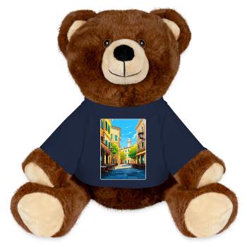 Parma Italien Reise Poster Souvenir Postkarte Farbe - MiniFeet® RecycelBär® Braun - French Navy - Vorne