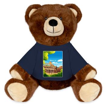 Vérone Italie Affiche de voyage Souvenir Carte Postale Peinture - Nounours RecycelBär® marron - bleu marine - Devant