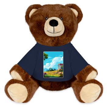 Antikes Griechenland Reiseposter Souvenir WPA - MiniFeet® RecycelBär® Braun - French Navy - Vorne