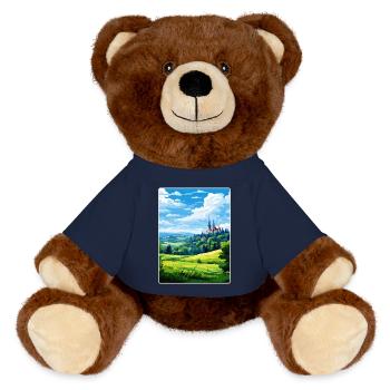 Eifel Nationalpark Deutschland Reiseposter Souvenir - MiniFeet® RecycelBär® Braun - French Navy - Vorne