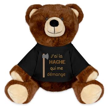 J'ai la hache qui me démange - Nounours RecycelBär® marron - noir - Devant