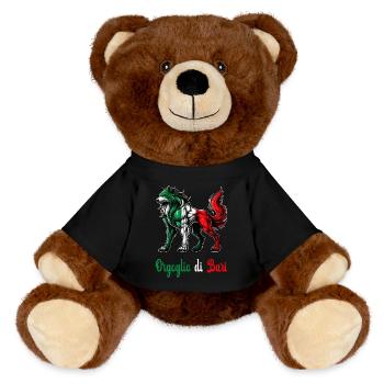 Le drapeau italien de la fierté de Bari - Nounours RecycelBär® marron - noir - Devant