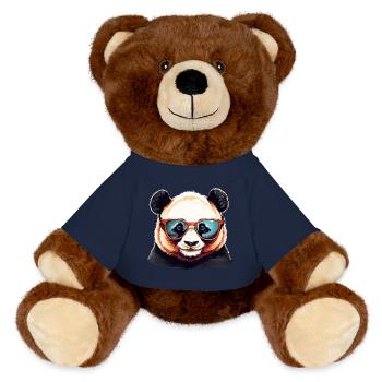 Casual panda head with sunglasses - MiniFeet® RecycelBär® Teddy Bear Brown - french navy - Front