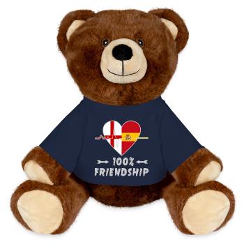 L'Angleterre et l'Espagne : une amitié à 100 % - Nounours RecycelBär® marron - bleu marine - Devant