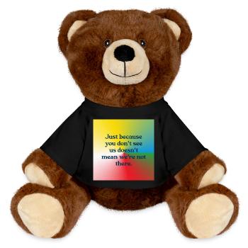 Just because you don't see us - MiniFeet® RecycelBär® Braun - Schwarz - Vorne