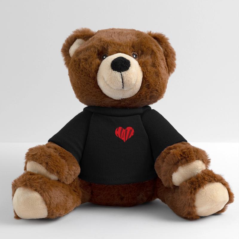 No Hate Dislike Stop Hate Anti Hate MiniFeet® RecycelBär® Teddy Bear Brown