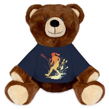 Vintage Lacrosse Girls - MiniFeet® RecycelBär® Teddy Bear Brown - french navy - Front