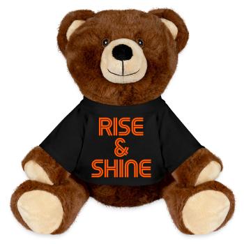 Rise & Shine - Morgendliche Motivation - MiniFeet® RecycelBär® Braun - Schwarz - Vorne