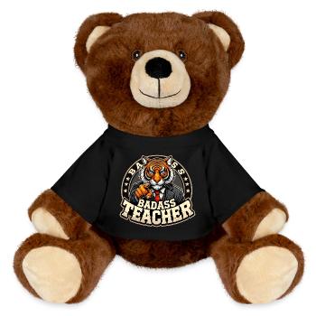 Badass professeur Tiger Strictly Cool cadeau - Nounours RecycelBär® marron - noir - Devant