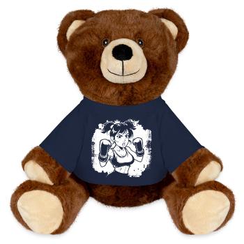 Weiblicher Boxer - MiniFeet® RecycelBär® Braun - French Navy - Vorne