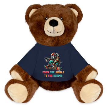 Gorilla Snowboard – Design - MiniFeet® RecycelBär® Braun - French Navy - Vorne