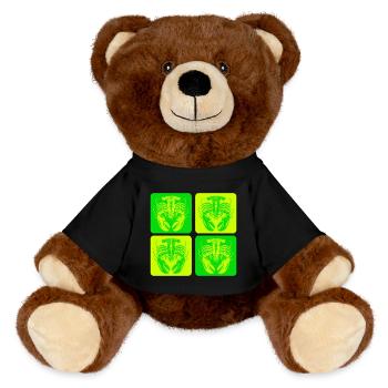 Lobster – symbol of the sea - MiniFeet® RecycelBär® Teddy Bear Brown - black - Front