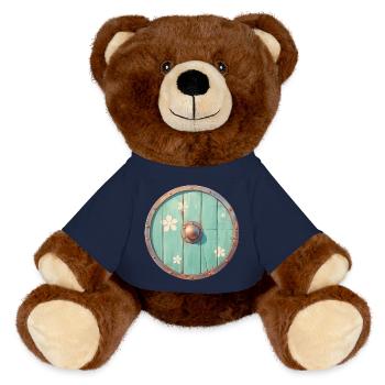 Wikinger-Schild - MiniFeet® RecycelBär® Braun - French Navy - Vorne