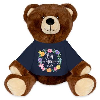 Best Mom ever - MiniFeet® RecycelBär® Braun - French Navy - Vorne