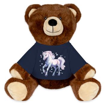 Cheval avec des étoiles - Nounours RecycelBär® marron - bleu marine - Devant