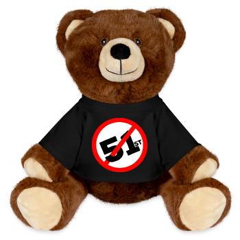 51. Bundesstaat Auf keinen Fall - MiniFeet® RecycelBär® Braun - Schwarz - Vorne