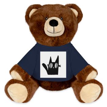 Mimi die schwarze Katze - MiniFeet® RecycelBär® Braun - French Navy - Vorne