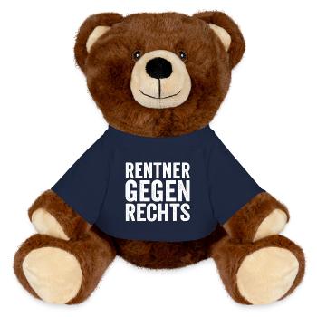 Pensioners Against Right Design - MiniFeet® RecycelBär® Teddy Bear Brown - french navy - Front