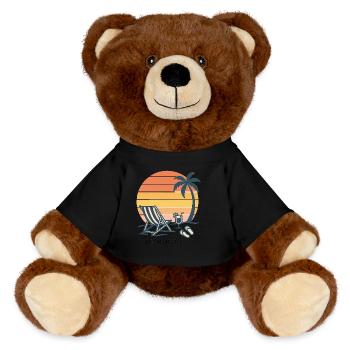 Coucher de soleil plage vacances Illustration - Nounours RecycelBär® marron - noir - Devant