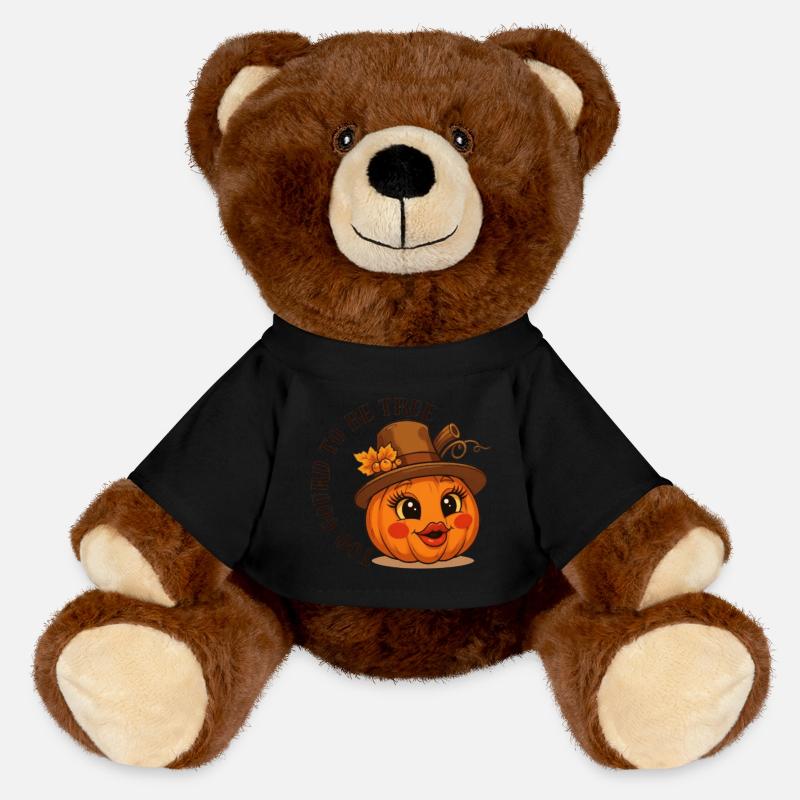 Herbstlicher Kürbis - MiniFeet® RecycelBär® Braun - Schwarz