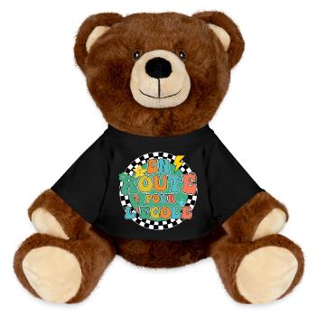 Auf dem Weg zur Schule, zurück in die Schule, Geschenk - MiniFeet® RecycelBär® Braun - Schwarz - Vorne