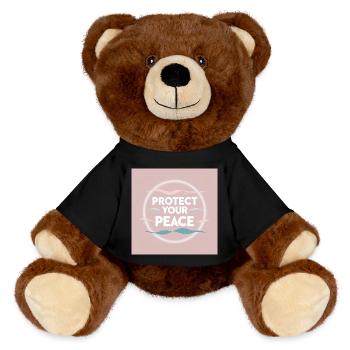 Peace protection - MiniFeet® RecycelBär® Teddy Bear Brown - black - Front