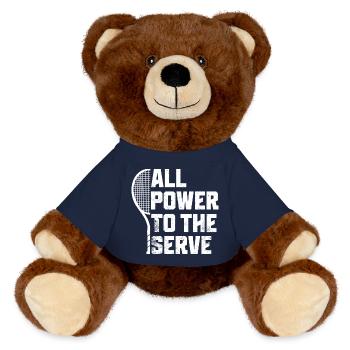 Tennis Shirt Power Serve - MiniFeet® RecycelBär® Braun - French Navy - Vorne