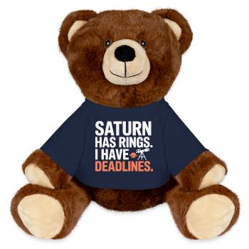Astronomy Humor Work Struggles  - MiniFeet® RecycelBär® Teddy Bear Brown - french navy - Front