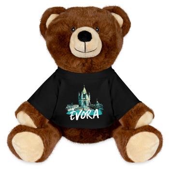 Toit cathédrale Évora illustration colorée - Nounours RecycelBär® marron - noir - Devant