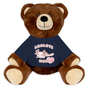 Maman axolotl - Nounours RecycelBär® marron - bleu marine - Devant