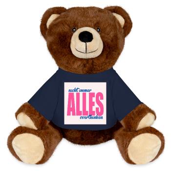 Nachdenklich Sprüche Gedanken - MiniFeet® RecycelBär® Braun - French Navy - Vorne