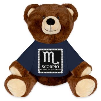 Sternzeichen Skorpion - MiniFeet® RecycelBär® Braun - French Navy - Vorne