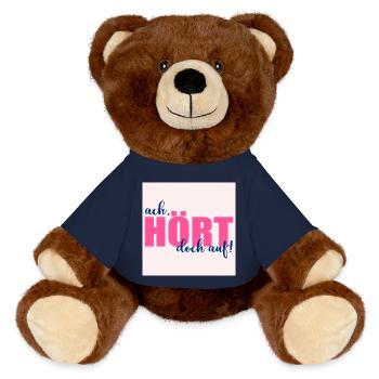 STOP SAYINGS - MiniFeet® RecycelBär® Teddy Bear Brown - french navy - Front