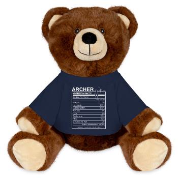 Archery Nutrition Facts Funny Archer Design - MiniFeet® RecycelBär® Teddy Bear Brown - french navy - Front