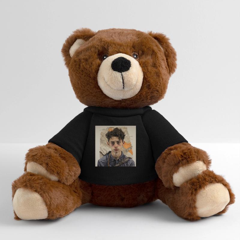 Portrait de cheveux ébouriffés en patchwork Nounours RecycelBär® marron