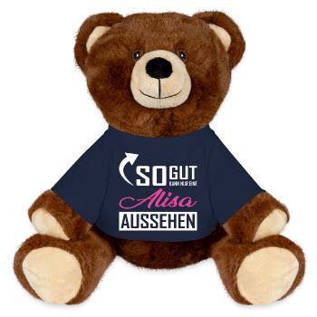 So gut kann nur eine Alisa aussehen - MiniFeet® RecycelBär® Braun - French Navy - Vorne
