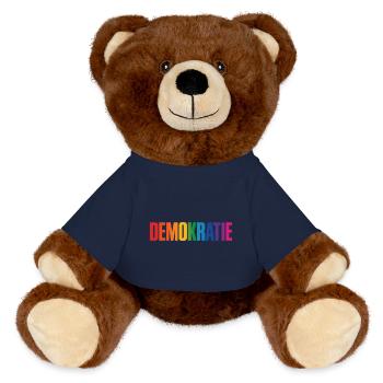Démocratie - Logo de la fierté cool - Nounours RecycelBär® marron - bleu marine - Devant